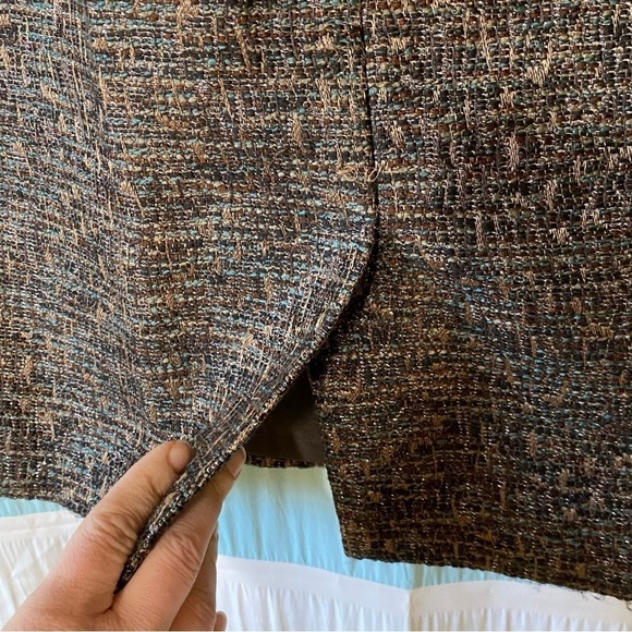 Coldwater Creek Metallic Tweed Mini Skirt Sz 10 - Picture 5 of 8